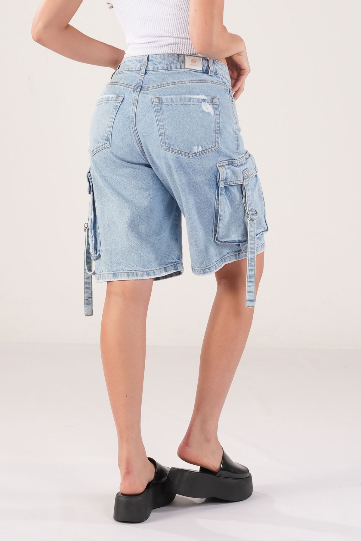 BERMUDA CARGO DENIM