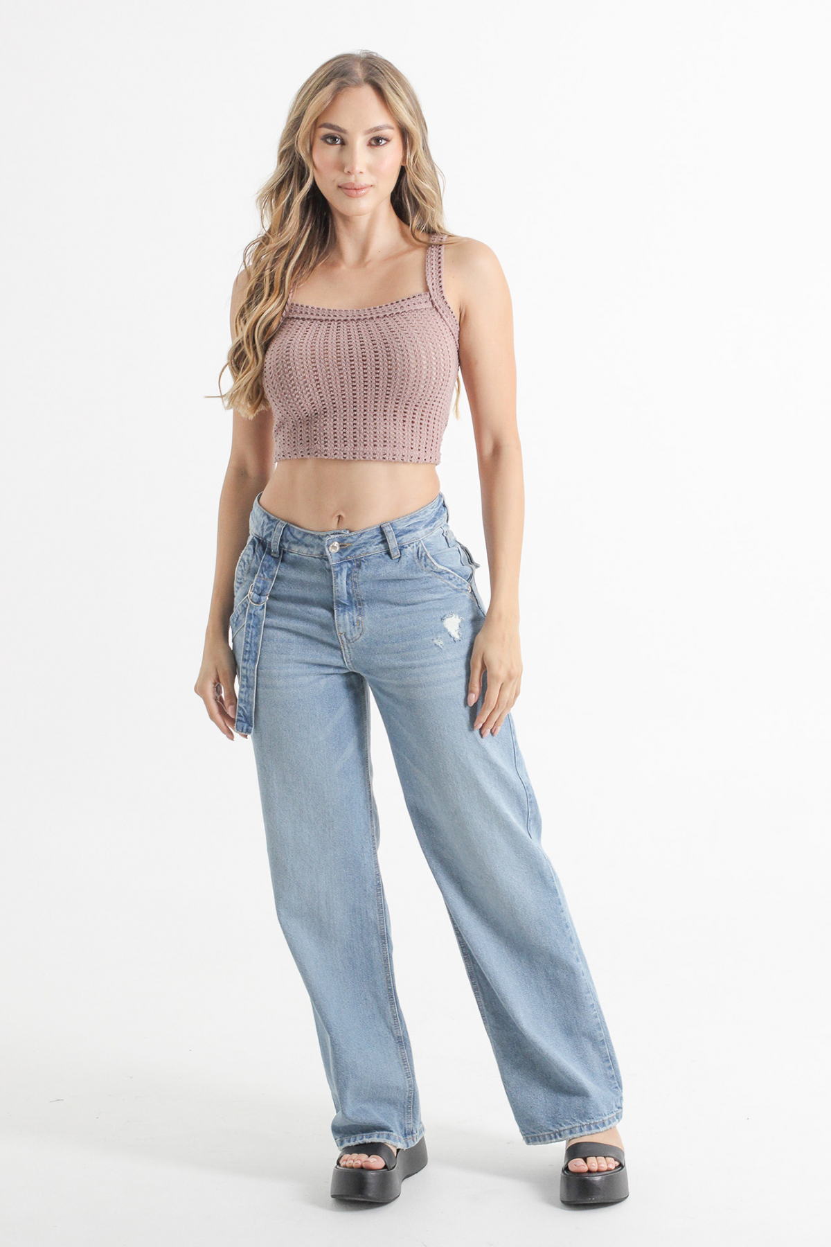 BLUSA BÁSICA CORTA TEJIDA
