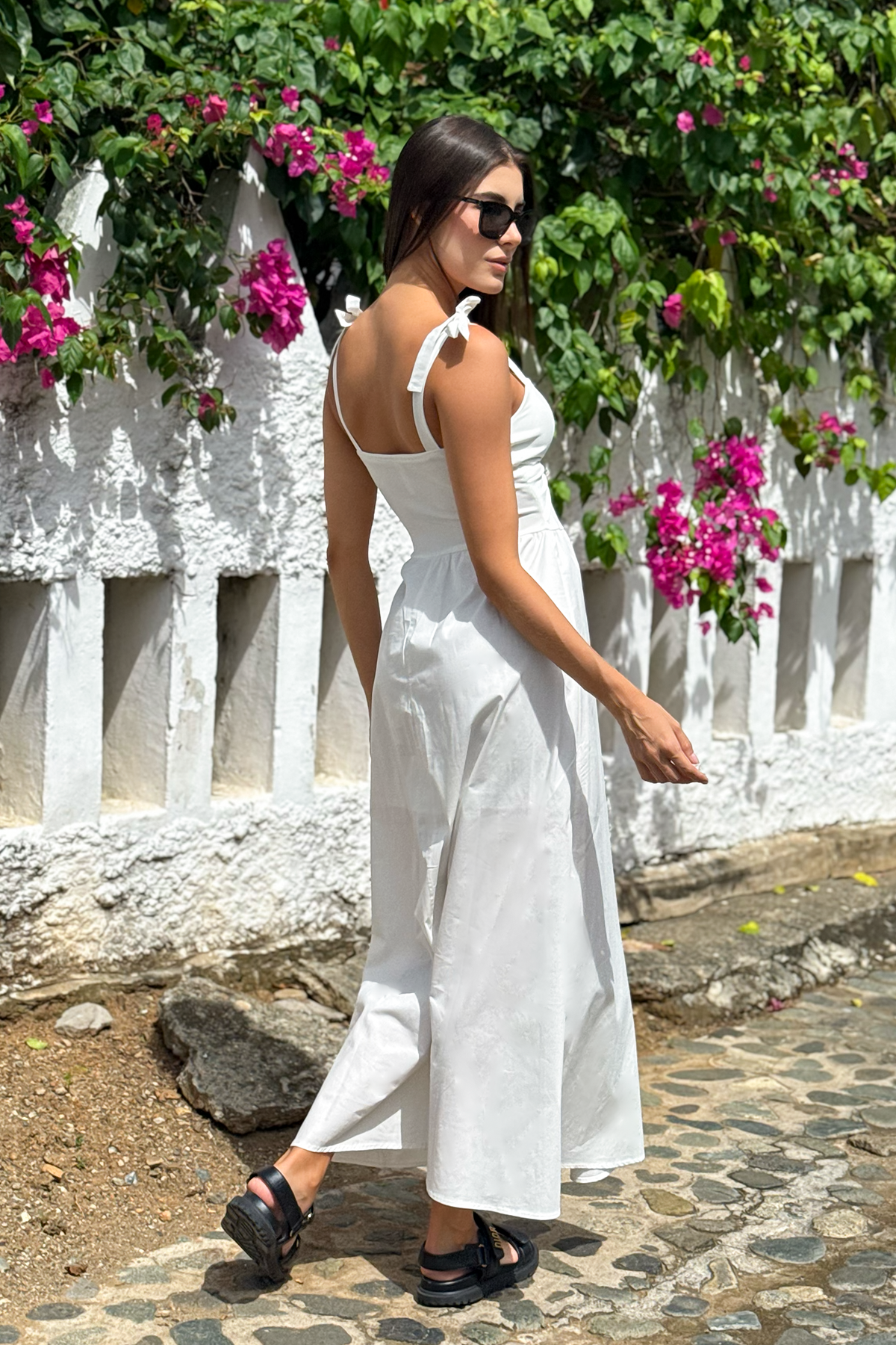 VESTIDO LARGO DE TIRAS