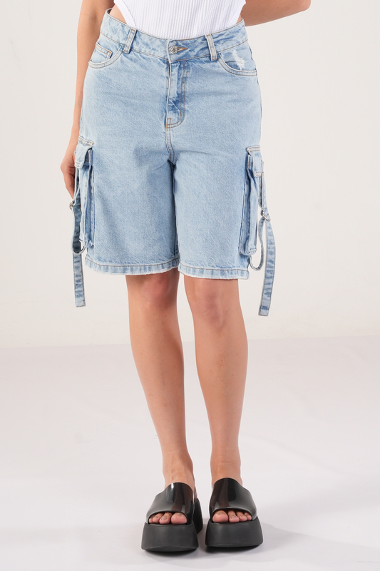 BERMUDA CARGO DENIM