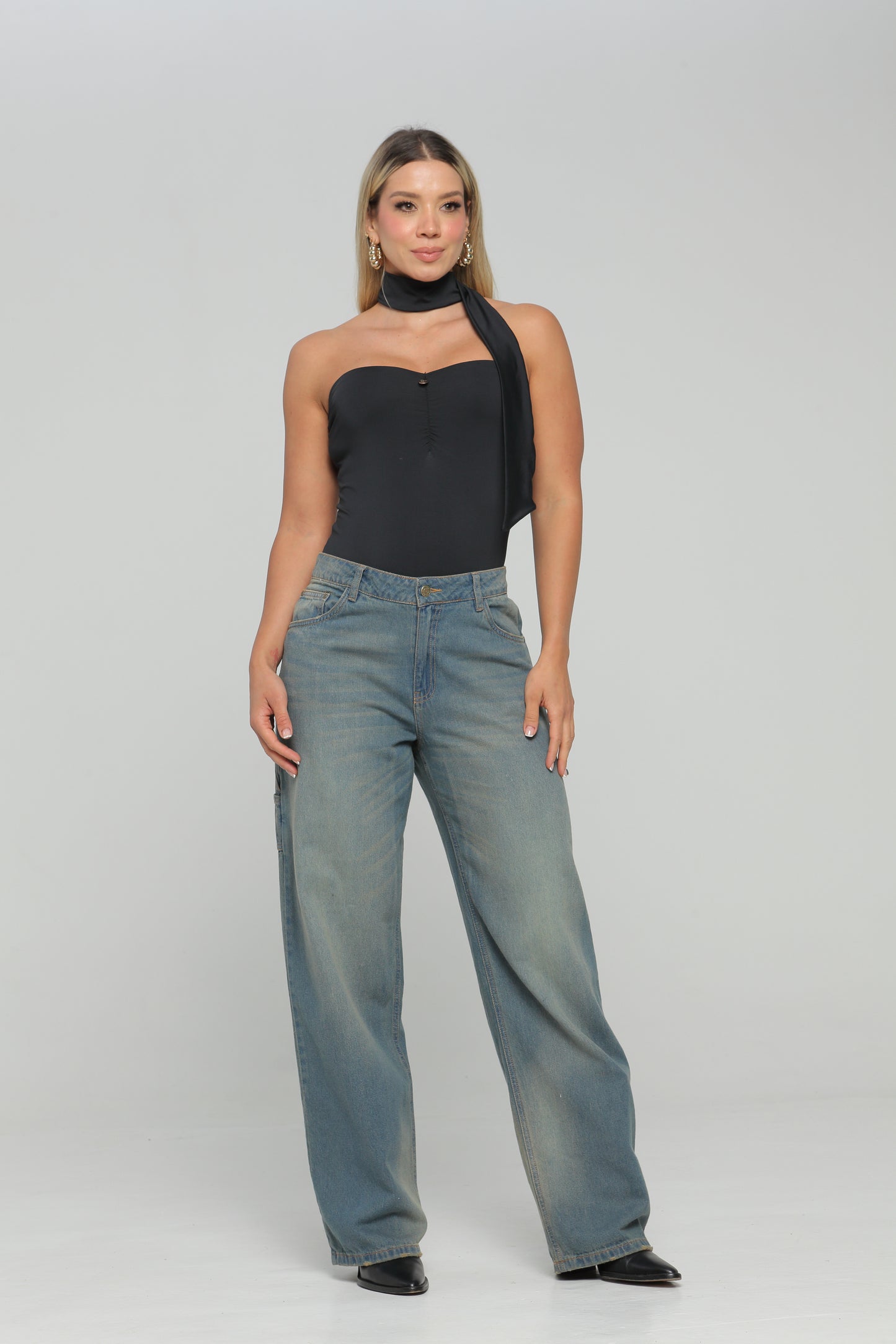 Jeans Baggy Carpintero Tiro Medio