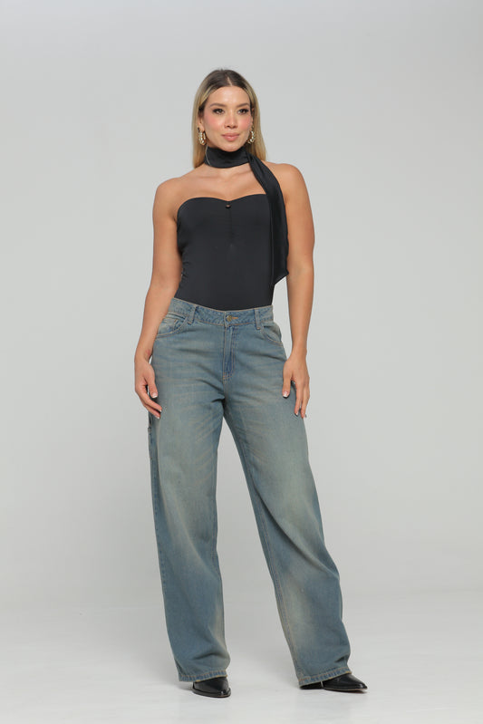 Jeans Baggy Carpintero Tiro Medio