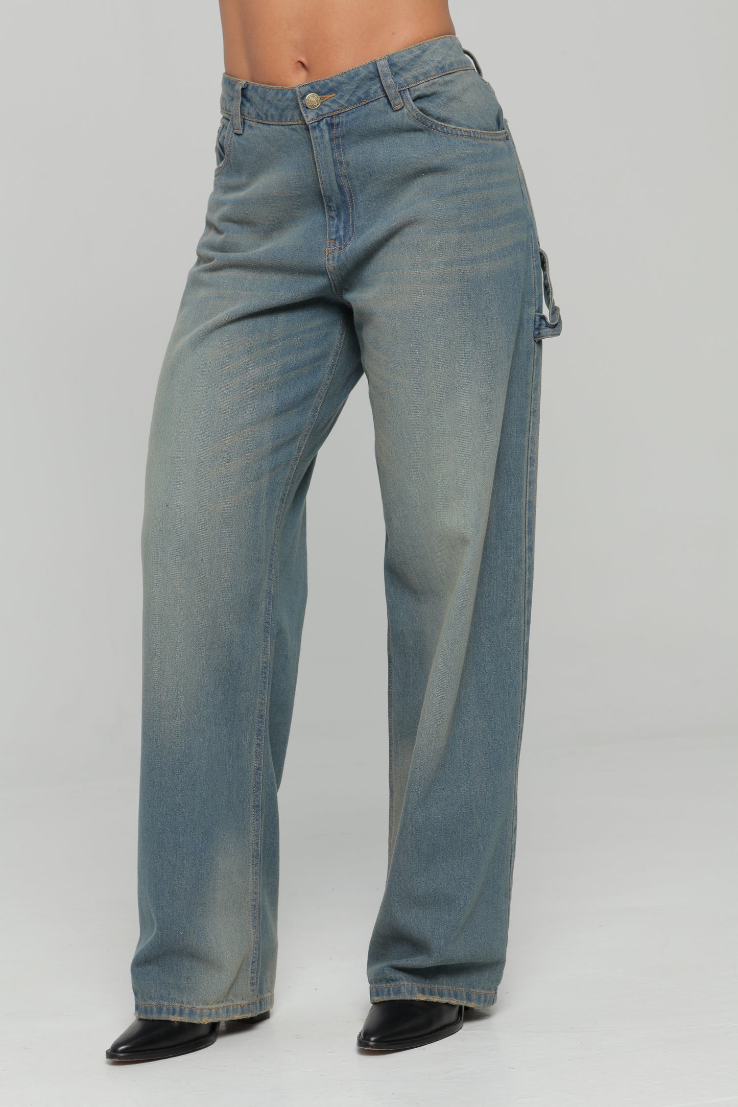 Jeans Baggy Carpintero Tiro Medio