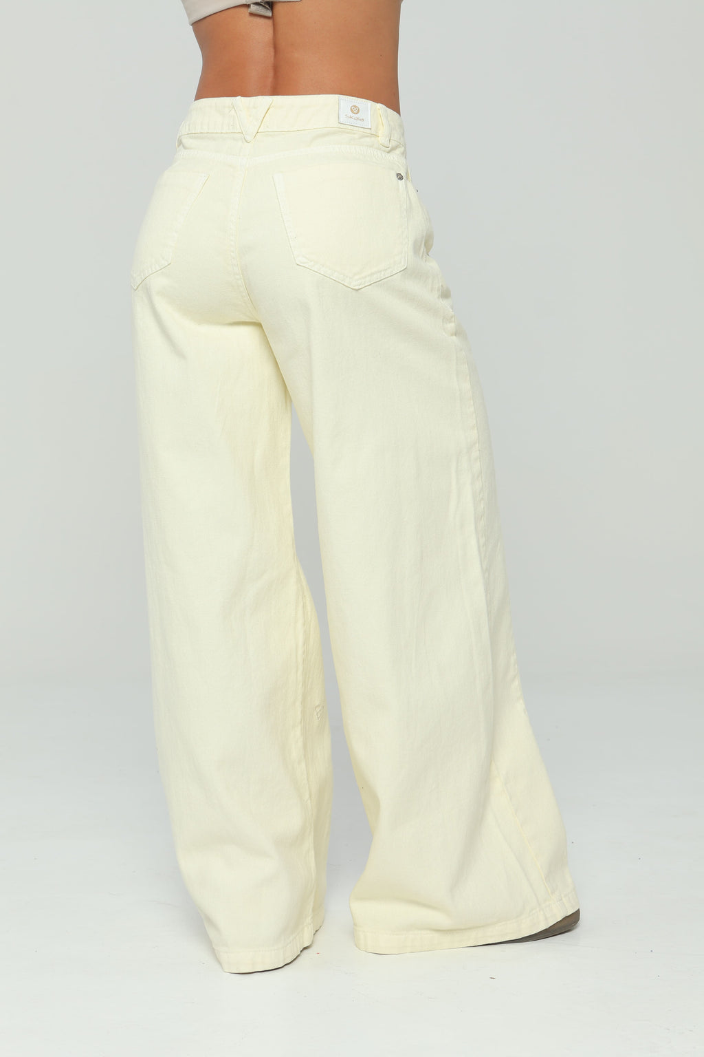 Pantalón palazzo con bordado en delantero