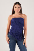 BLUSA STRAPLE CON RECOGIDO