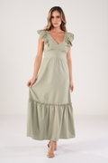 VESTIDO LARGO MANGA CORTA