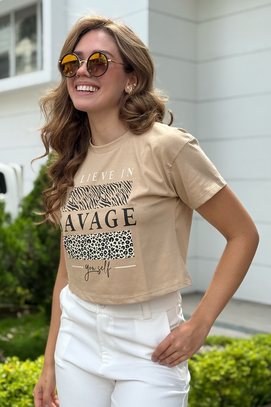 CAMISETA MANGA CORTA ANIMAL PRINT