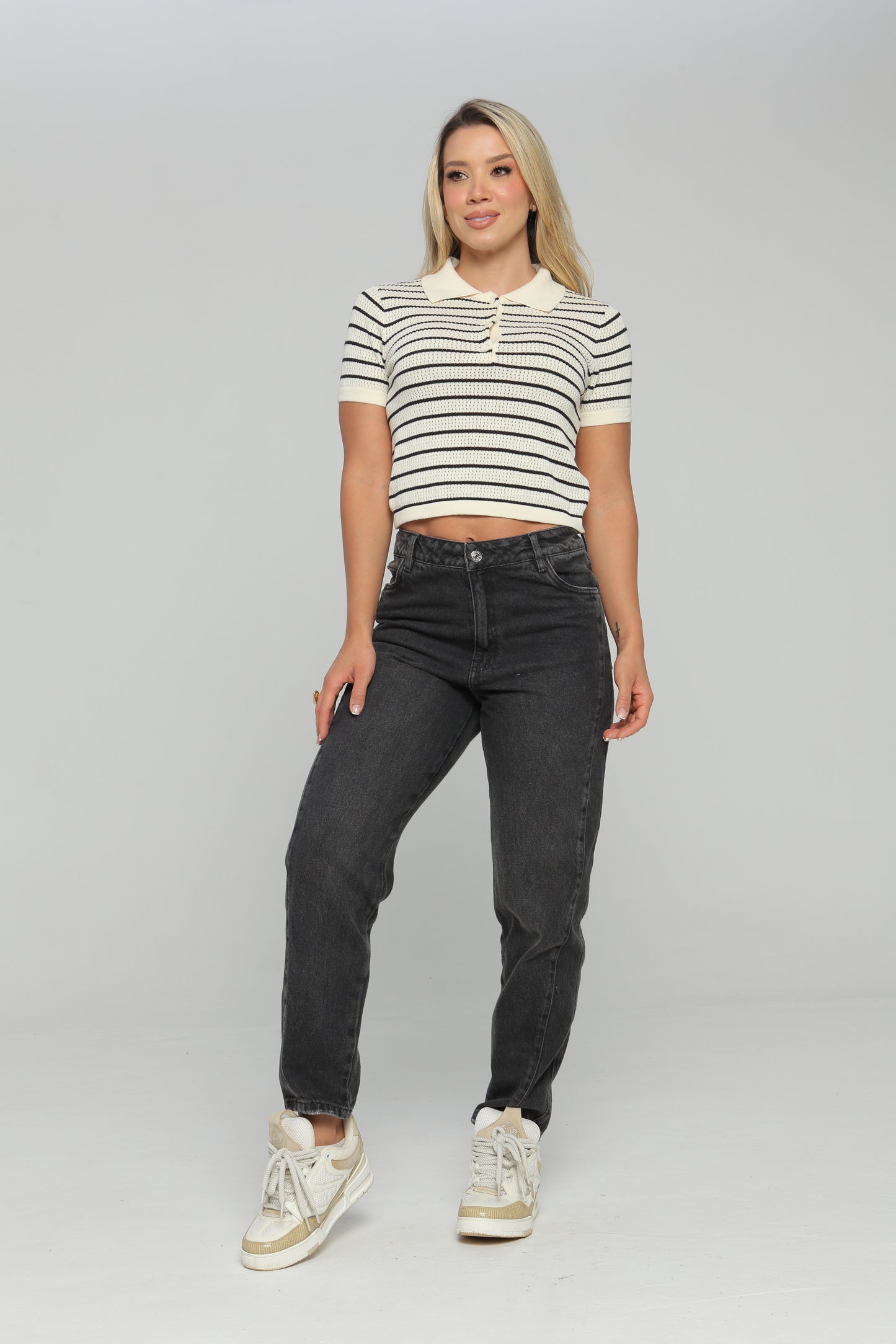 Blusa Manga Corta De Rayas
