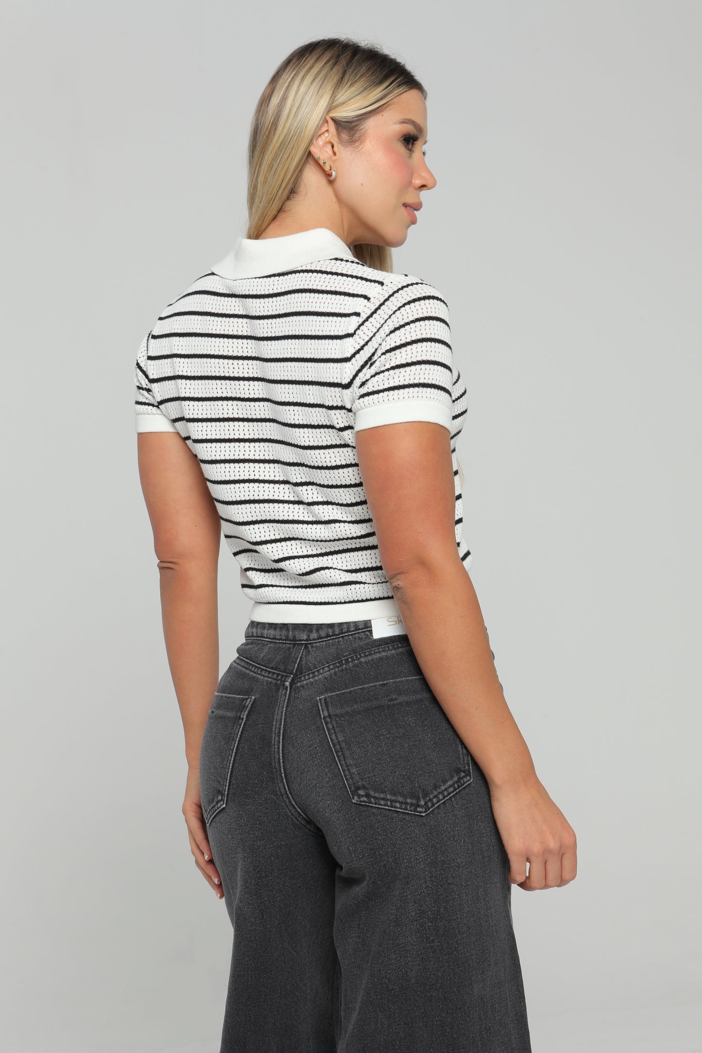 Blusa Manga Corta De Rayas