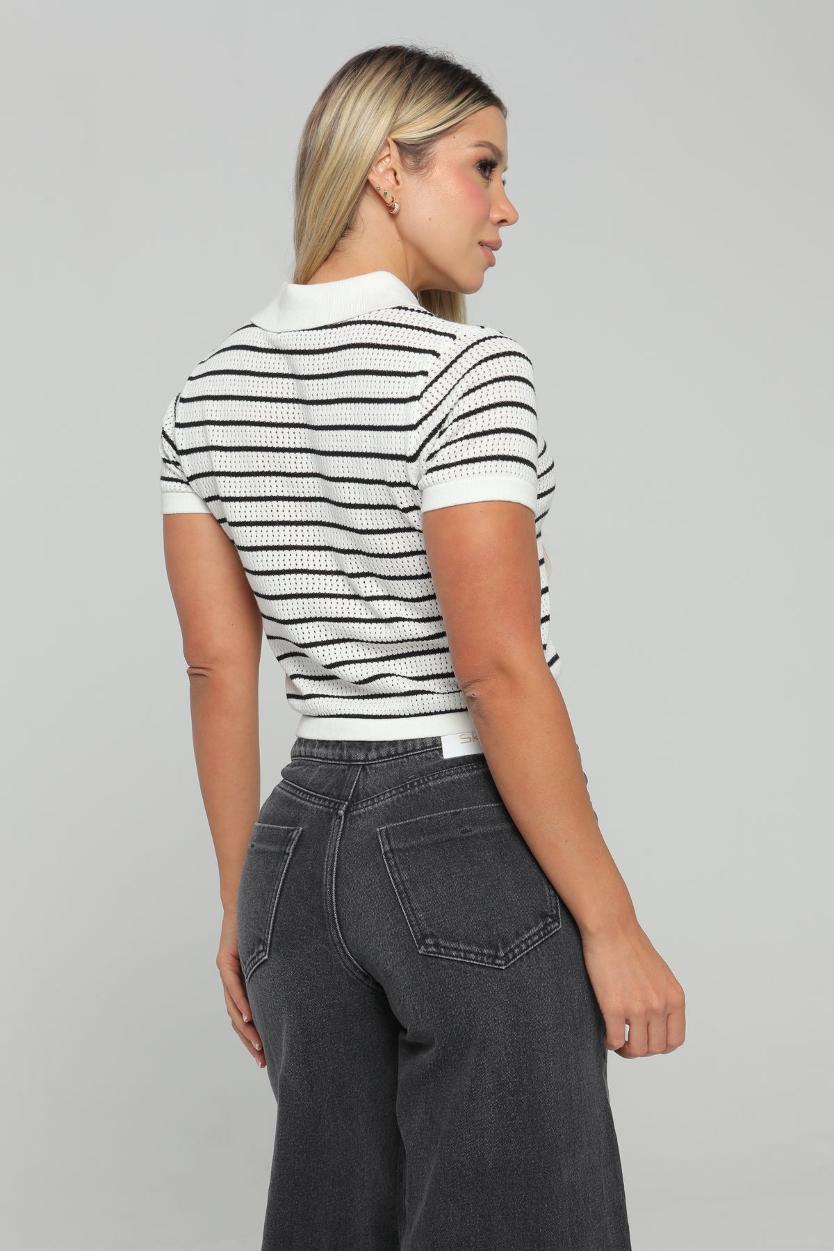 Blusa Manga Corta De Rayas