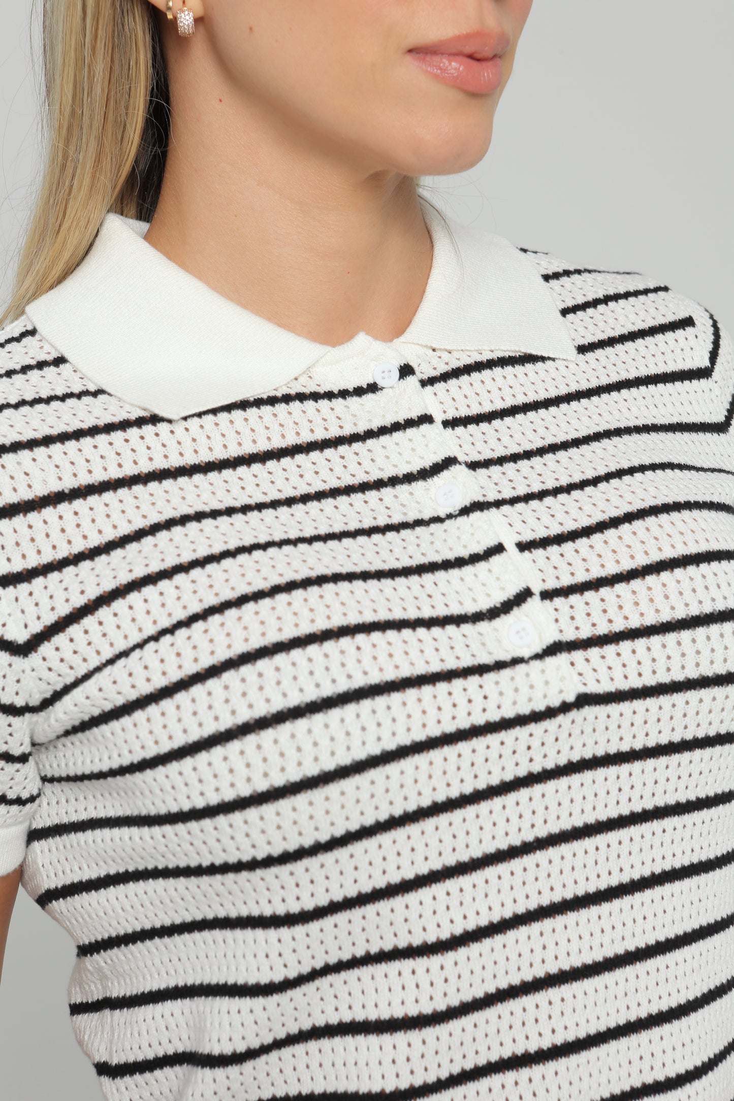 Blusa Manga Corta De Rayas