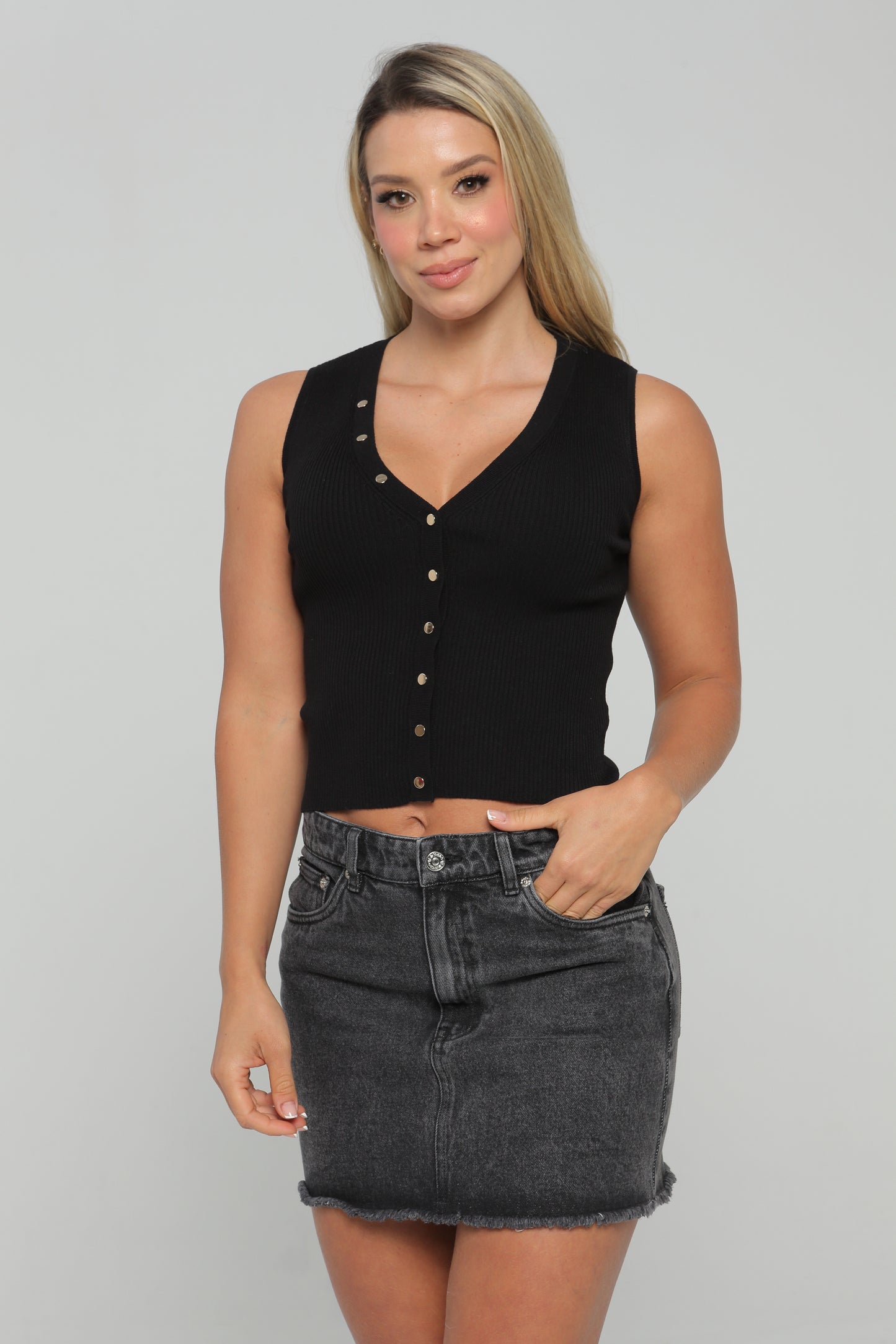 Blusa Sisa Con Taches Negro, Blanco Skala