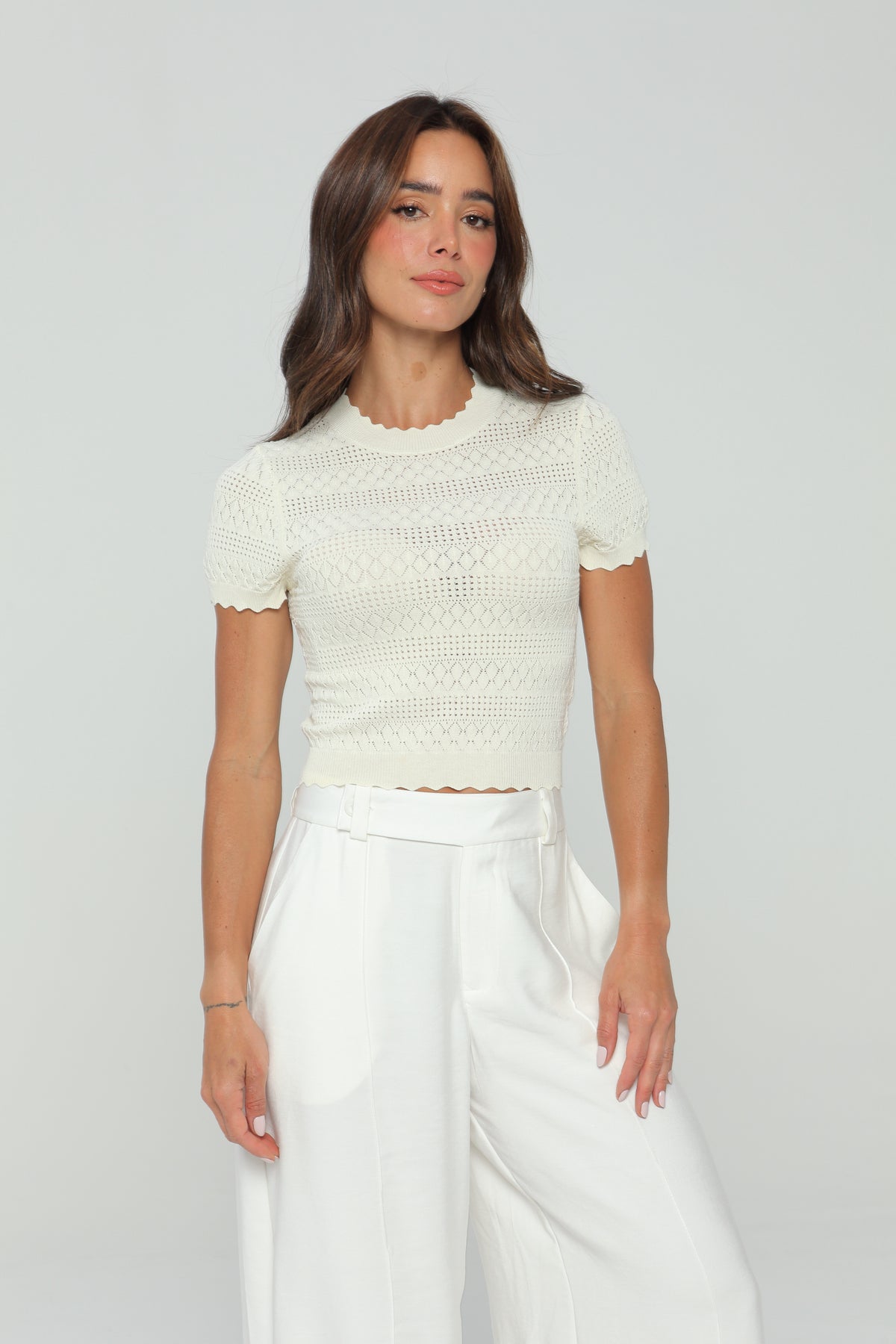 Blusa Tejida de Manga Corta