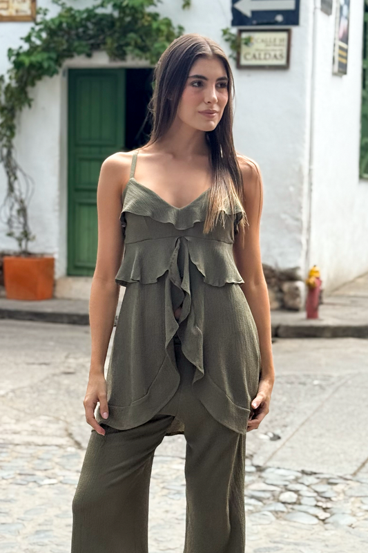BLUSA DE TIRAS CON BOLERO