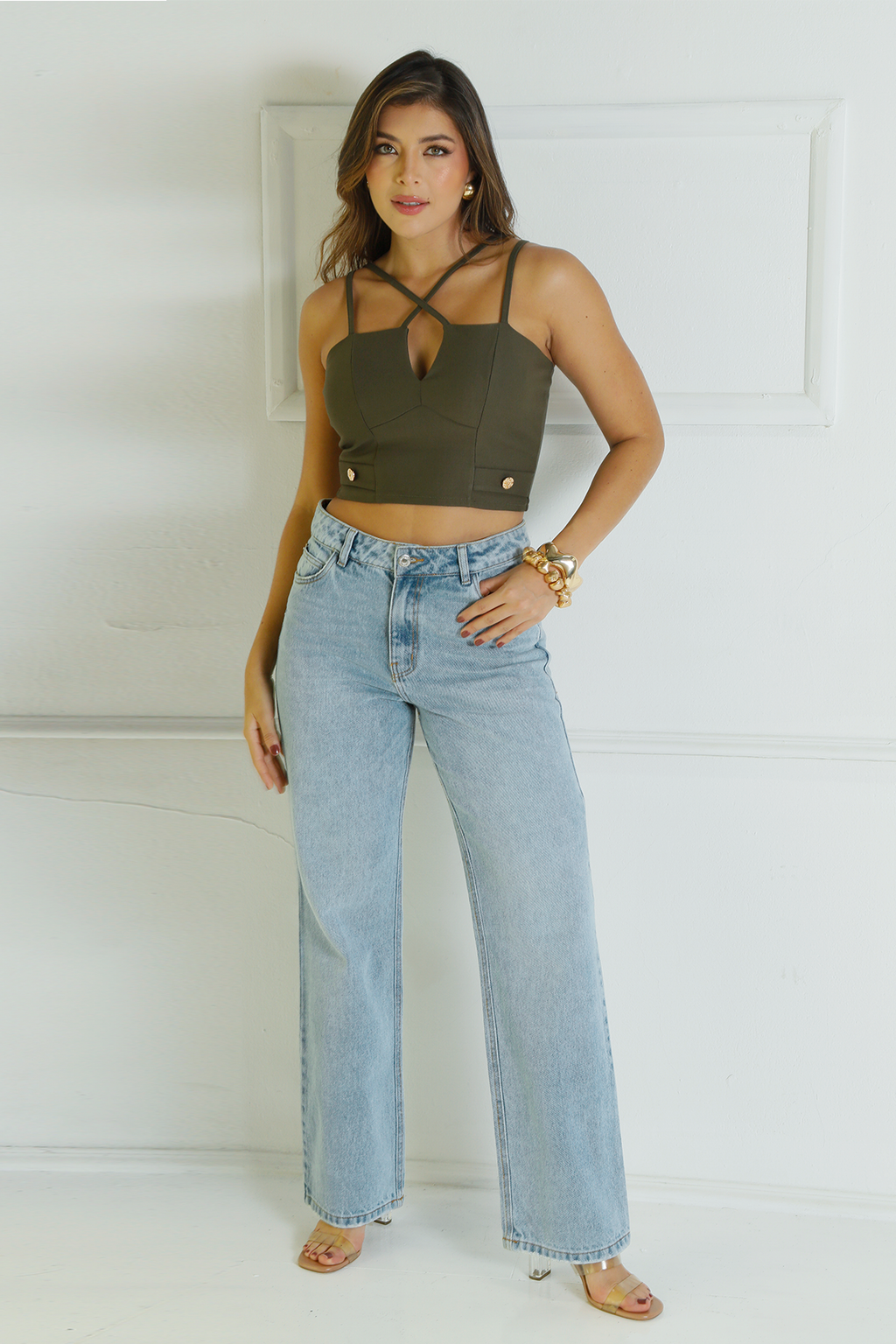 BLUSA DAMA CON CARGADERAS