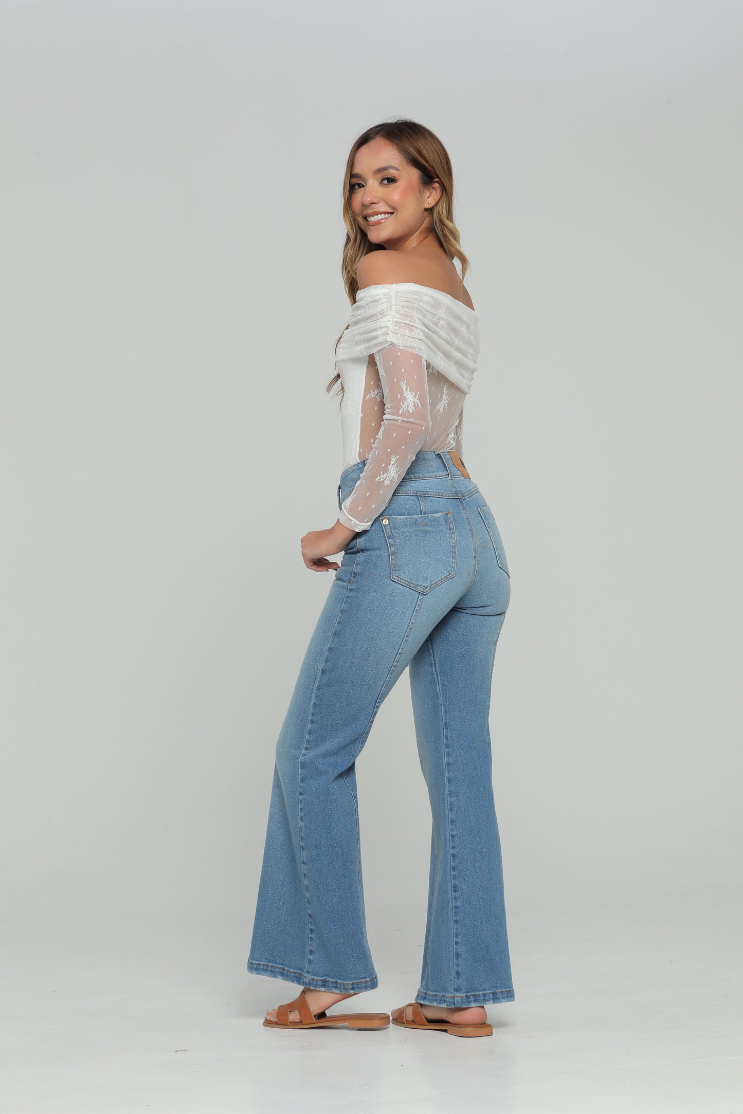 Blusa Manga Larga Escote Bandeja