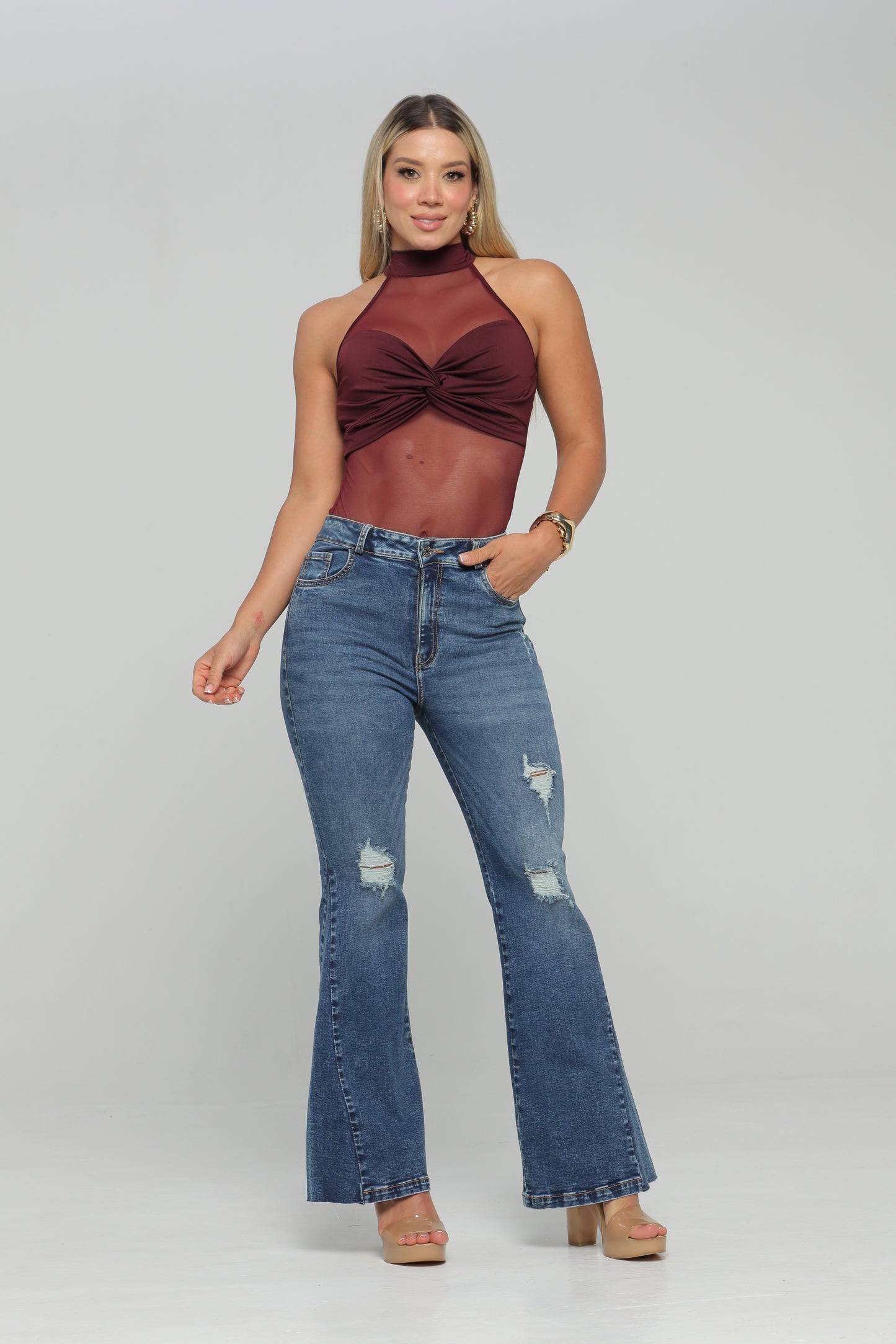 Body Sisa Cuello Halter de Amarrar
