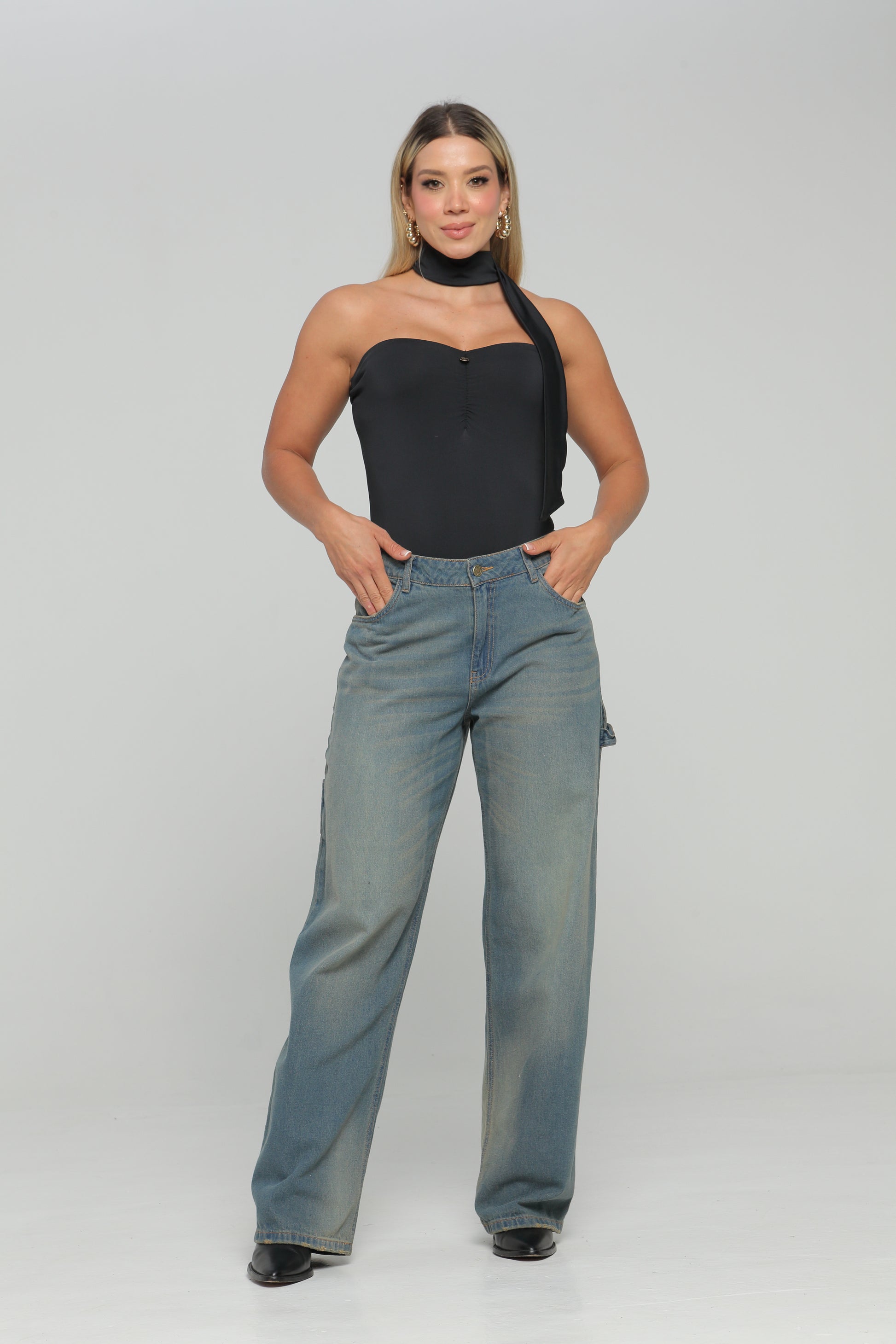 Body Strapless Con Corbata Negro, Rosa, Ivory, Vino Skala