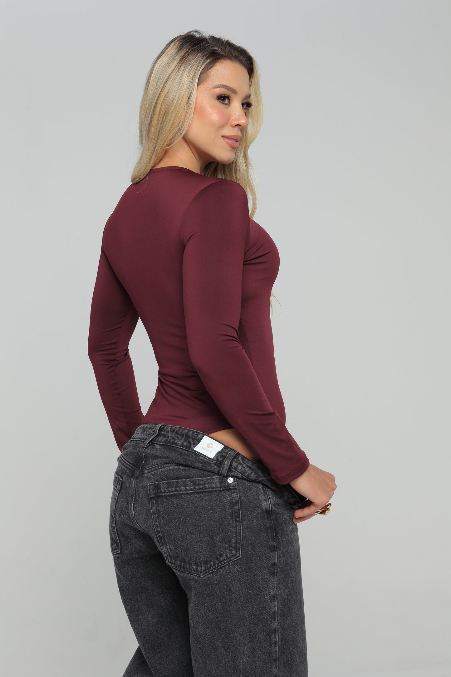 Body Manga Larga Cuello Redondo