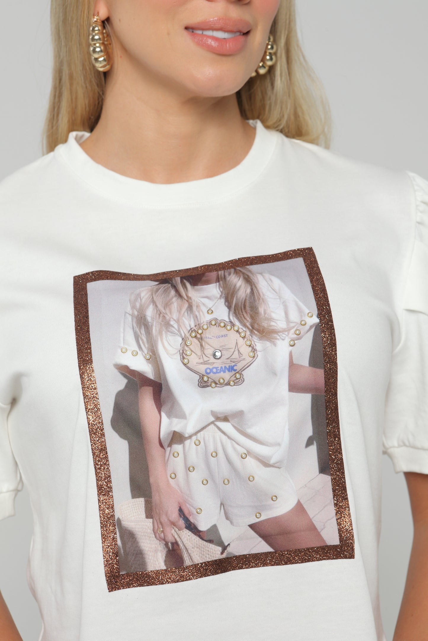 Blusa Manga Bombacha Estampada