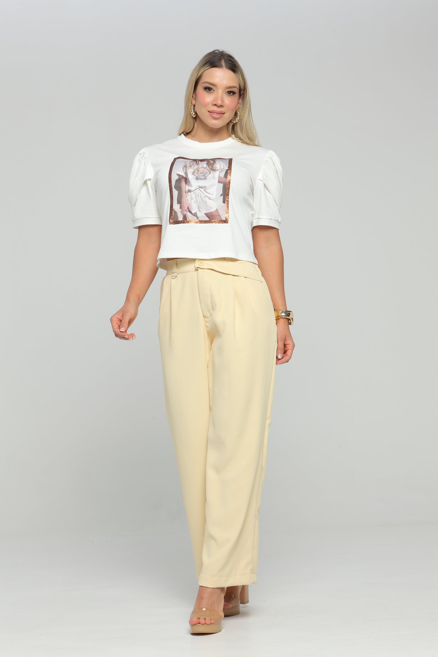 Blusa Manga Bombacha Estampada