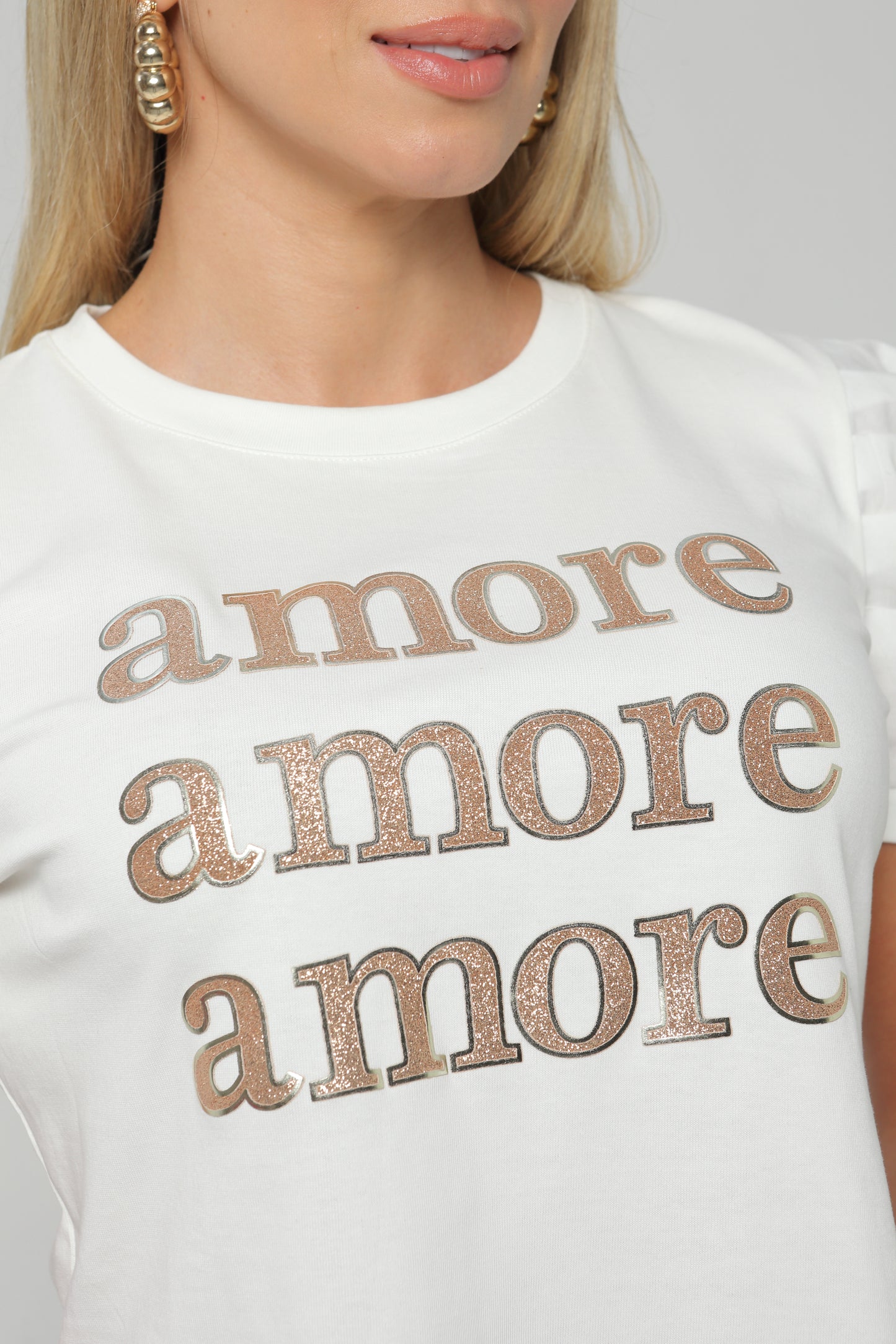 Blusa Manga con Prenses Estampado Amore