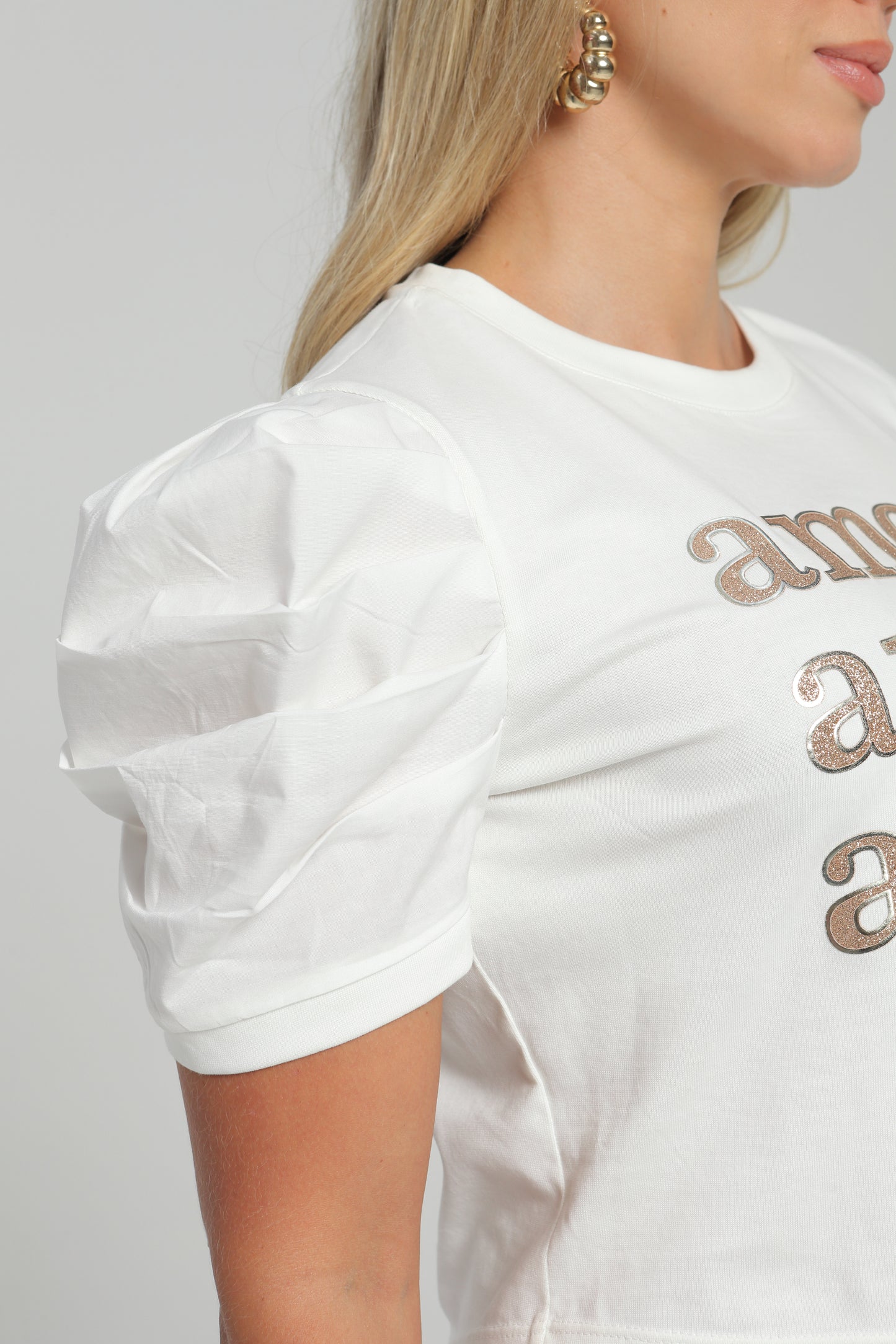 Blusa Manga con Prenses Estampado Amore