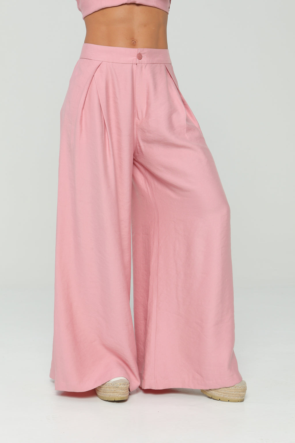 Pantalón Palazzo con Prenses en Costados