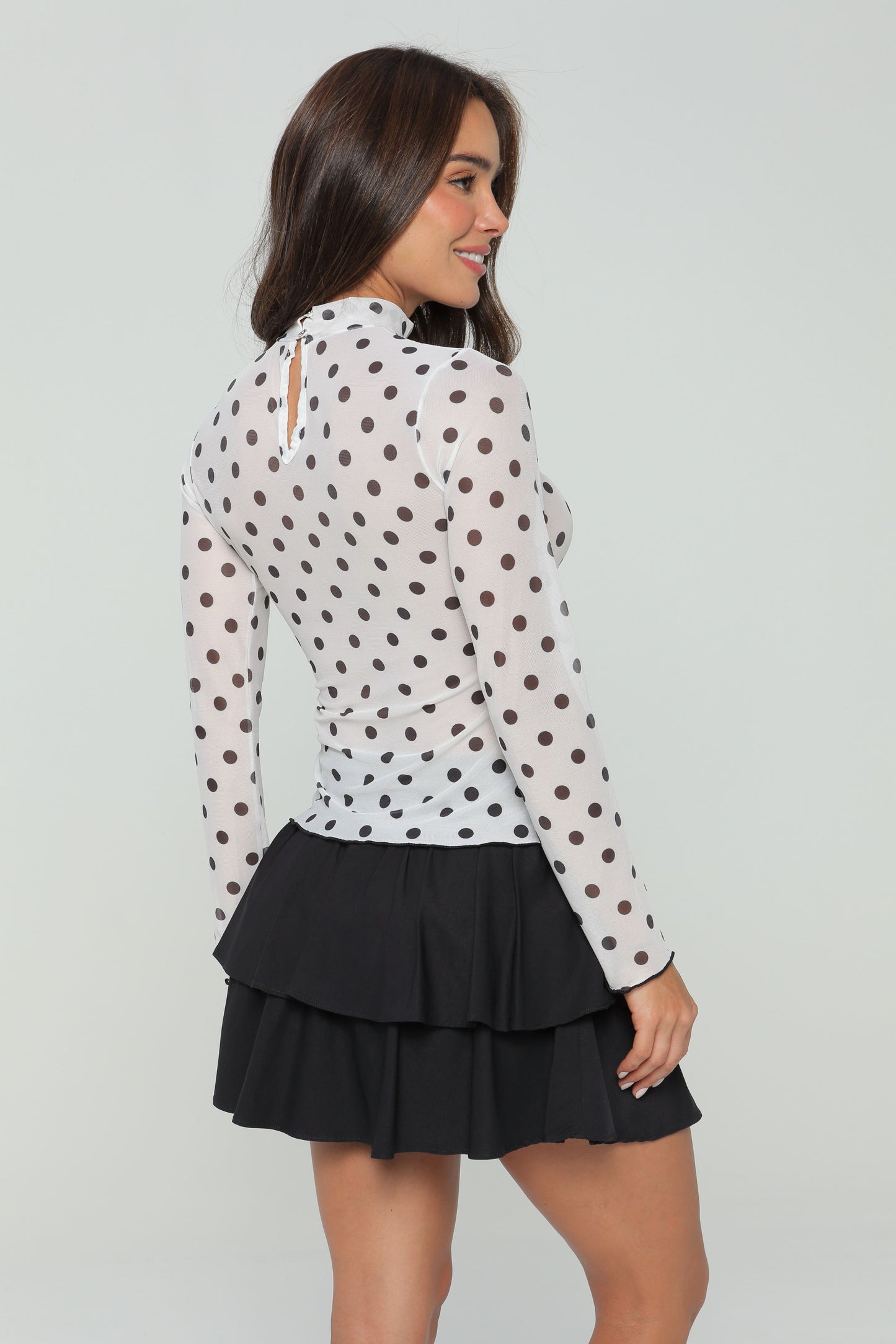 Blusa Cuello Alto Manga Larga