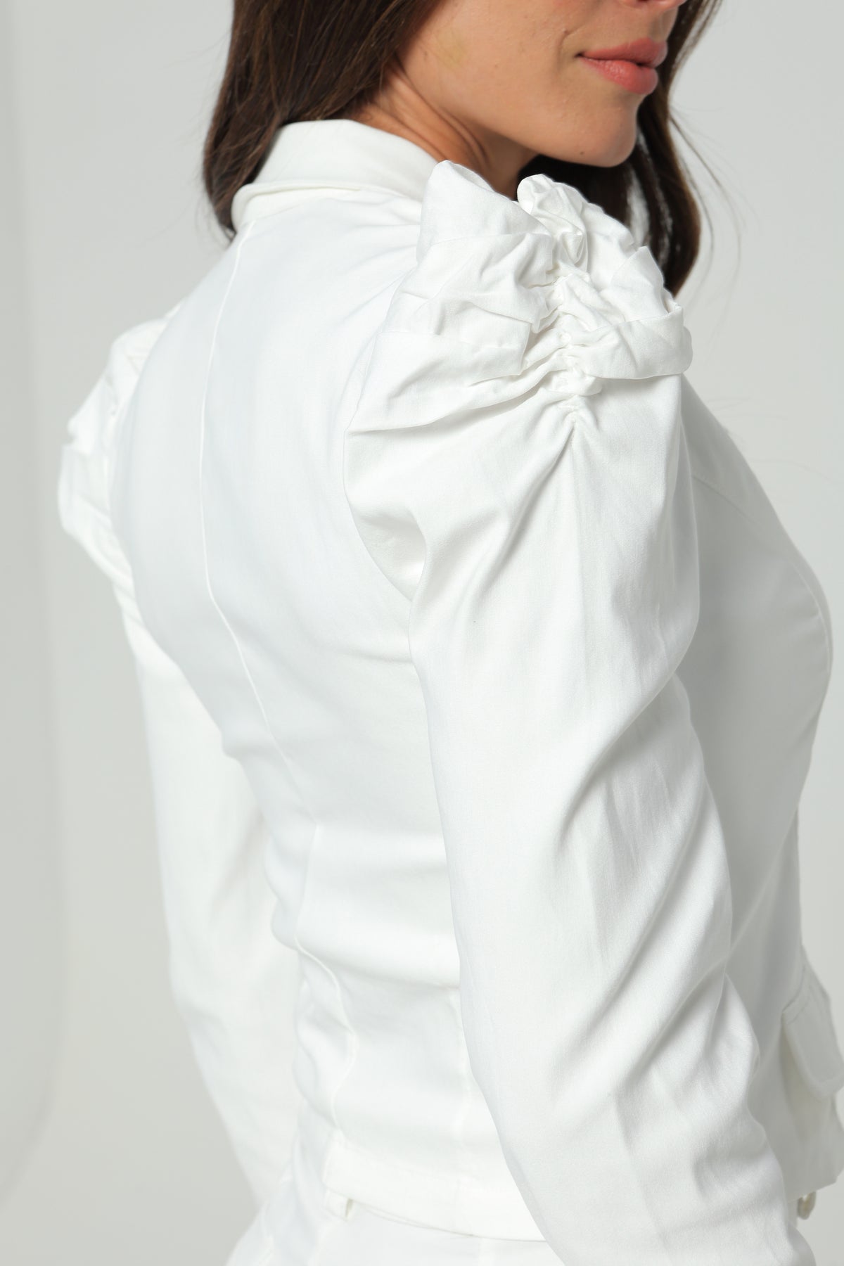 Blusa cuello smoking manga larga