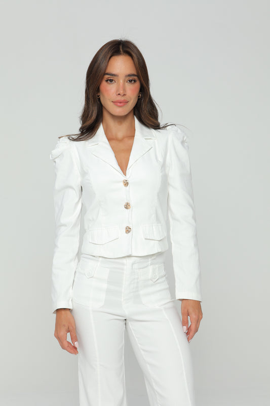 Blusa cuello smoking manga larga