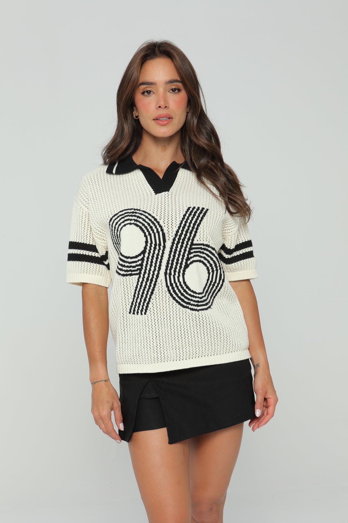 Blusa tejida con cuello