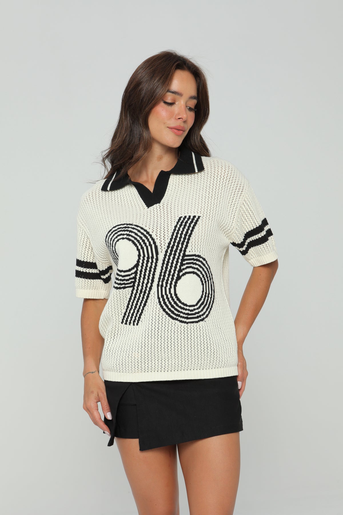 Blusa tejida con cuello