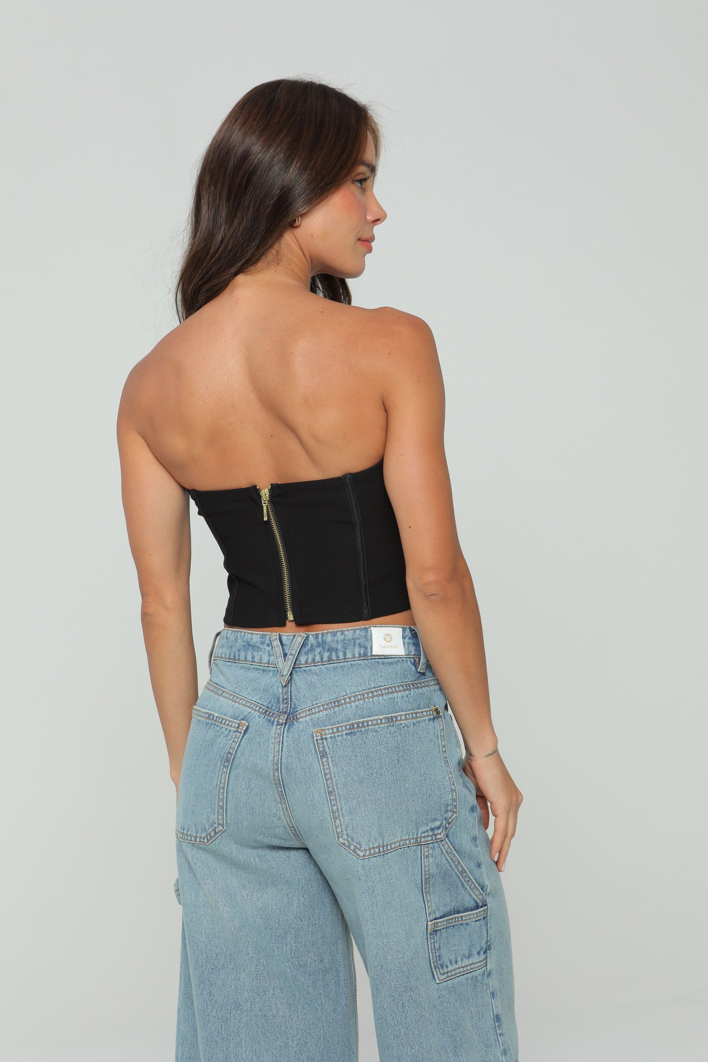 Crop Top Straple con Hebilla al Costado